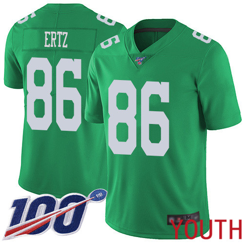 Youth Philadelphia Eagles 86 Zach Ertz Limited Green Rush Vapor Untouchable NFL Jersey 100th Season Football